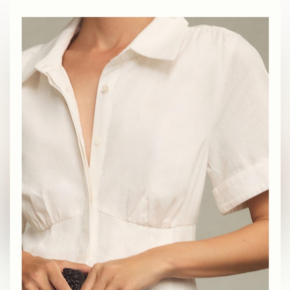 Anthropologie Aureta Studio x Anthropologie Pleated Shirt Dress M - Picture 3 of 12